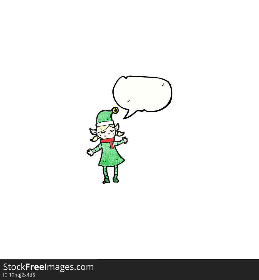 Christmas Elf Girl Cartoon