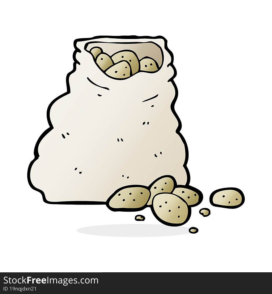 Cartoon Sack Of Potatoes