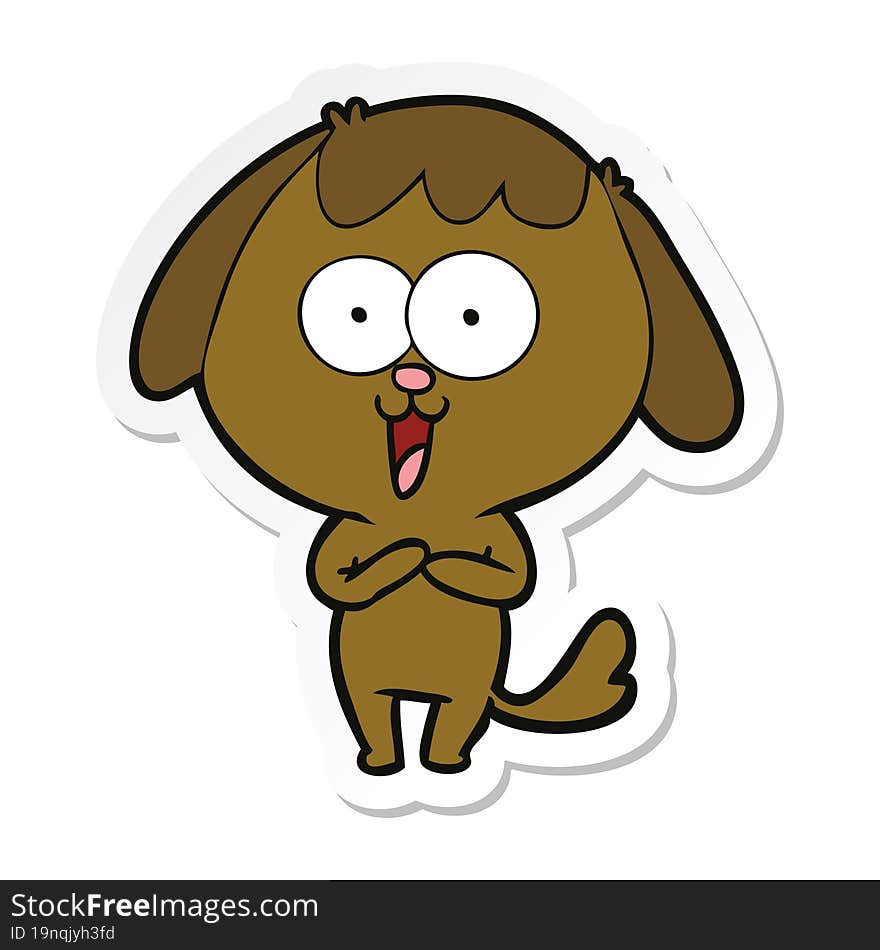 sticker of a cute cartoon dog