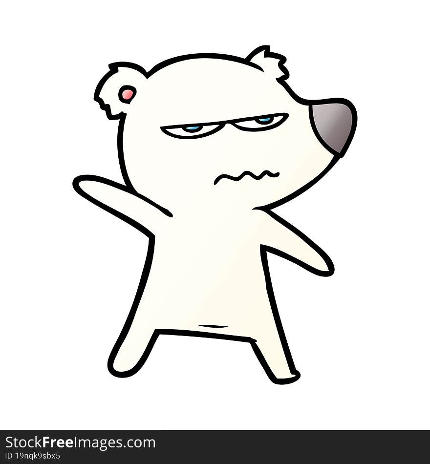 angry bear polar cartoon pointing. angry bear polar cartoon pointing