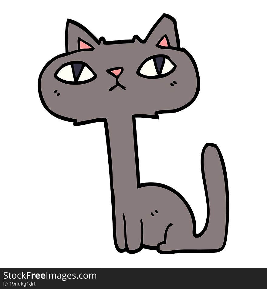 cartoon doodle funny cat