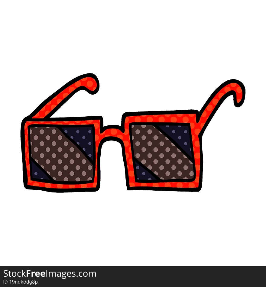 cartoon doodle square sunglasses