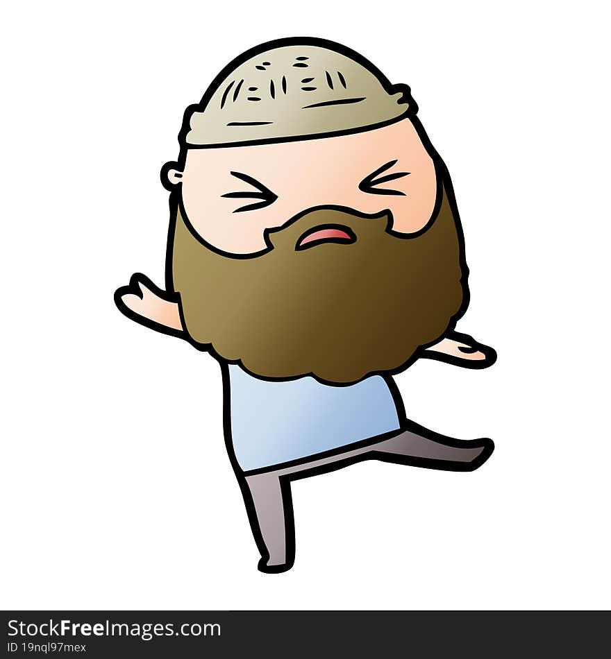 cartoon man with beard. cartoon man with beard