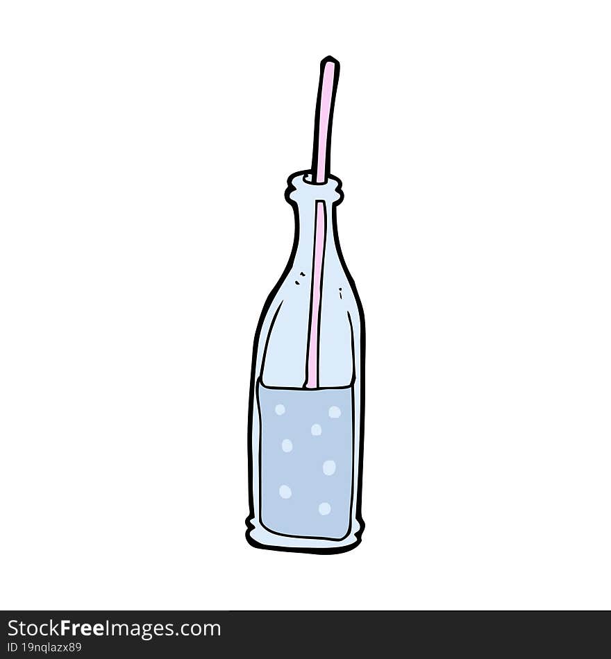 cartoon fizzy drink and straw