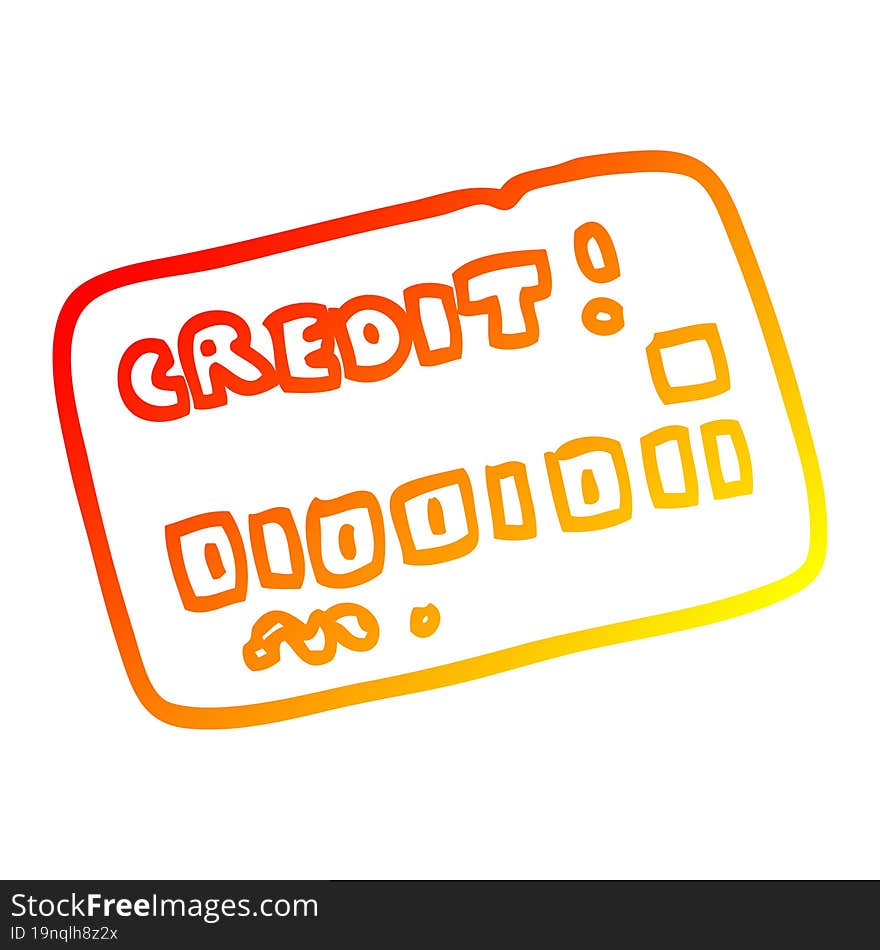 warm gradient line drawing cartoon credit card