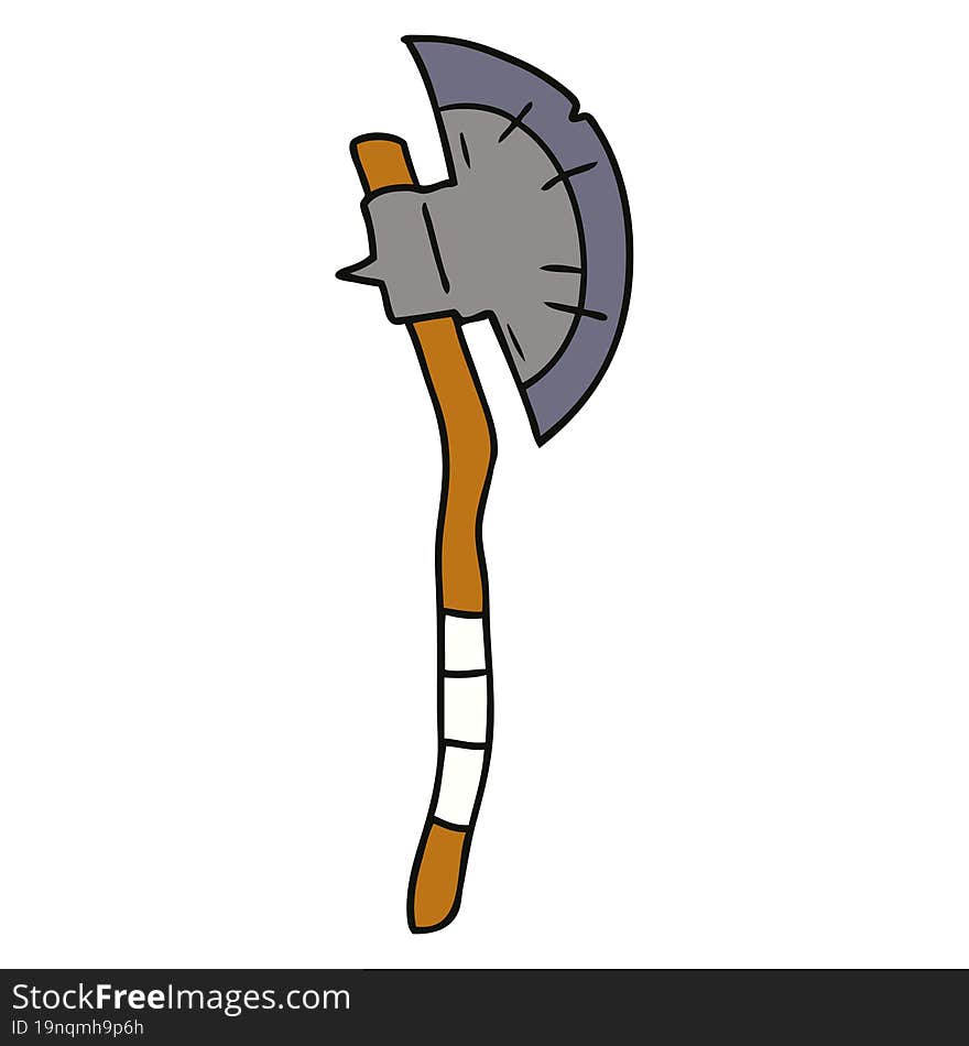 Cartoon Doodle Of A Medieval Axe