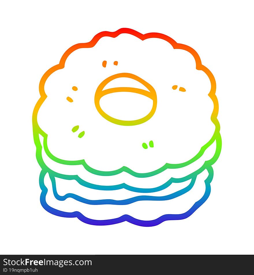 rainbow gradient line drawing cartoon jammy biscuit