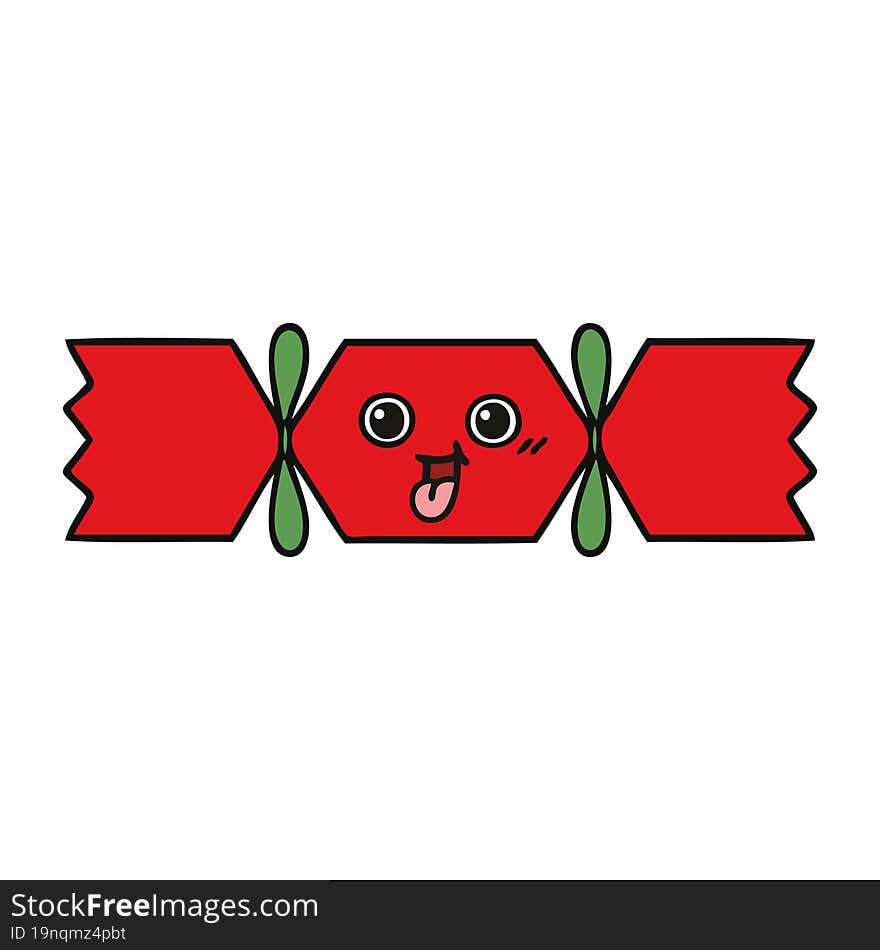 cute cartoon of a christmas cracker