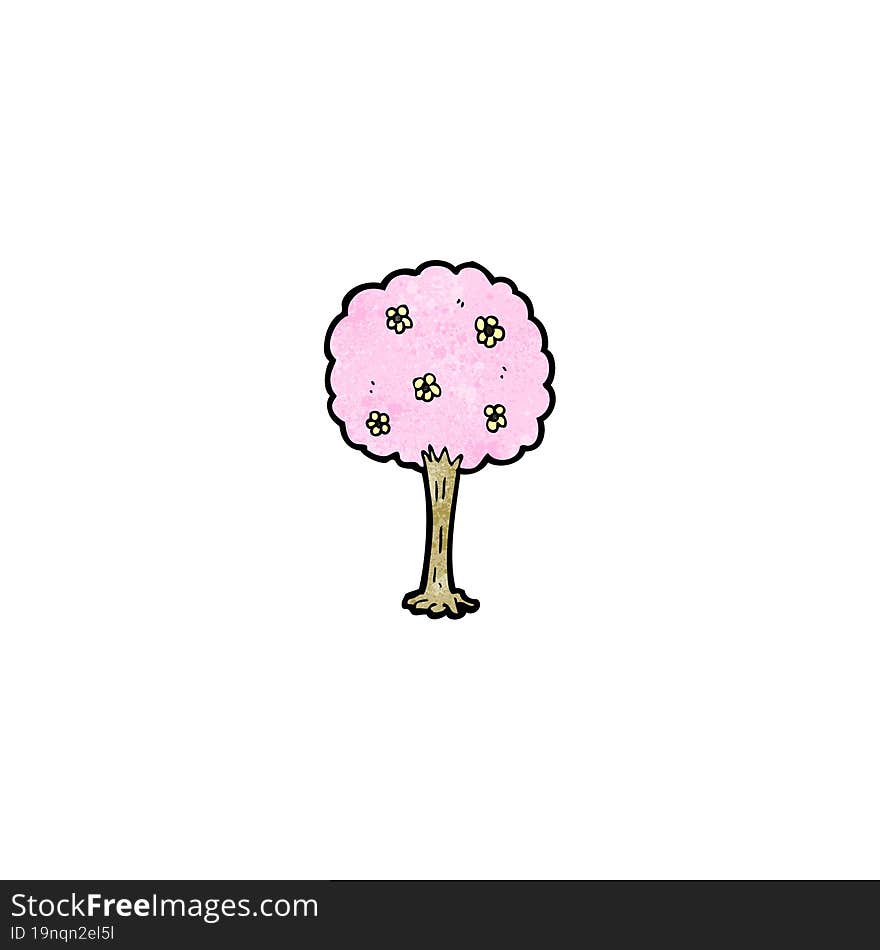 Decorative Pink Tree Cartoon