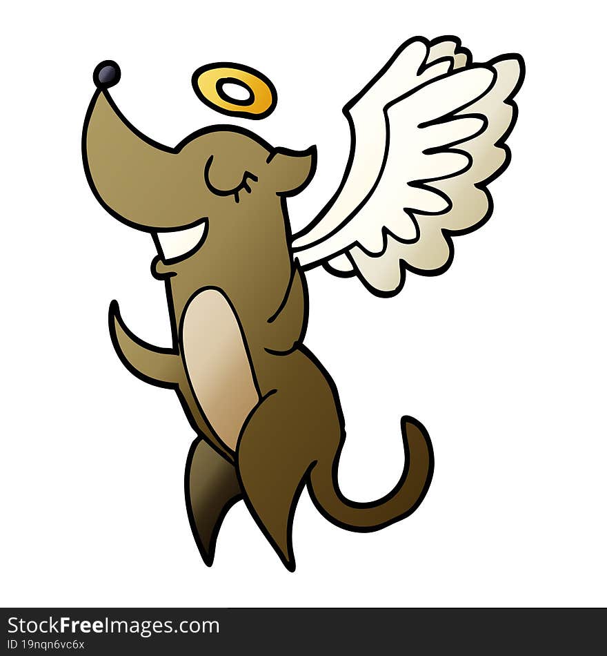 cartoon doodle angel dog