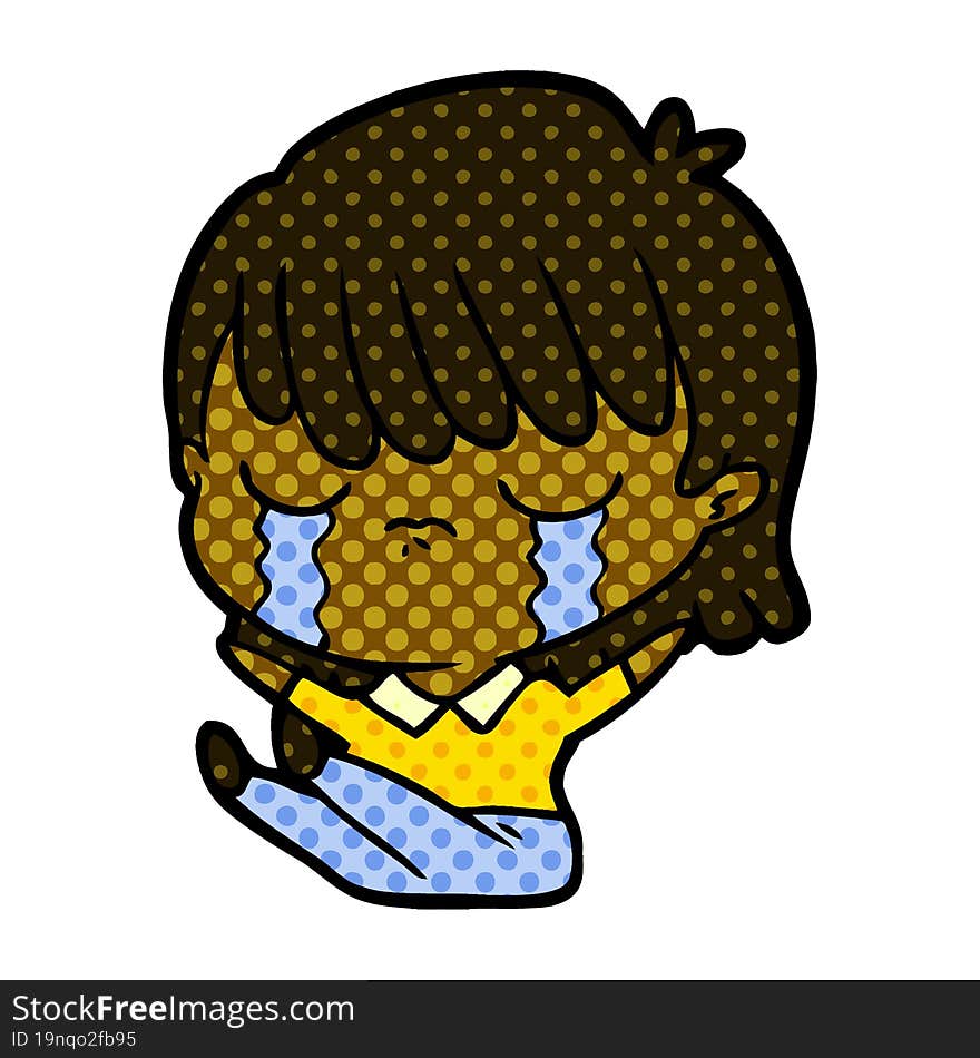 cartoon woman crying. cartoon woman crying