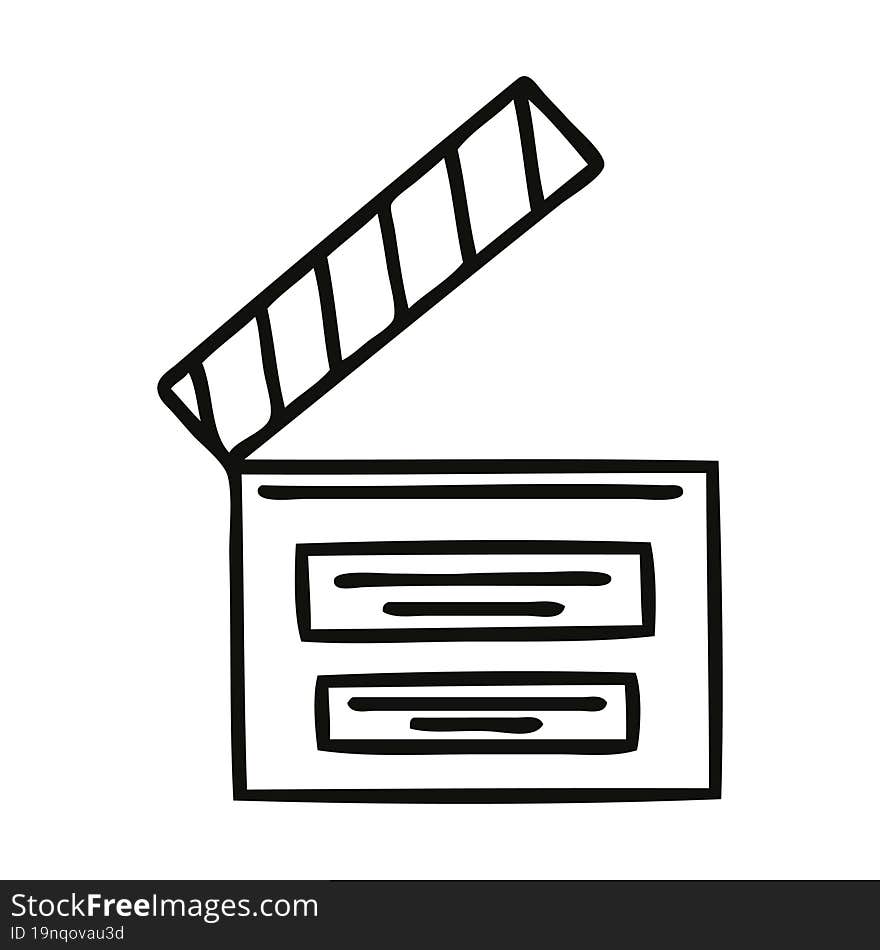 line drawing cartoon film clapper board