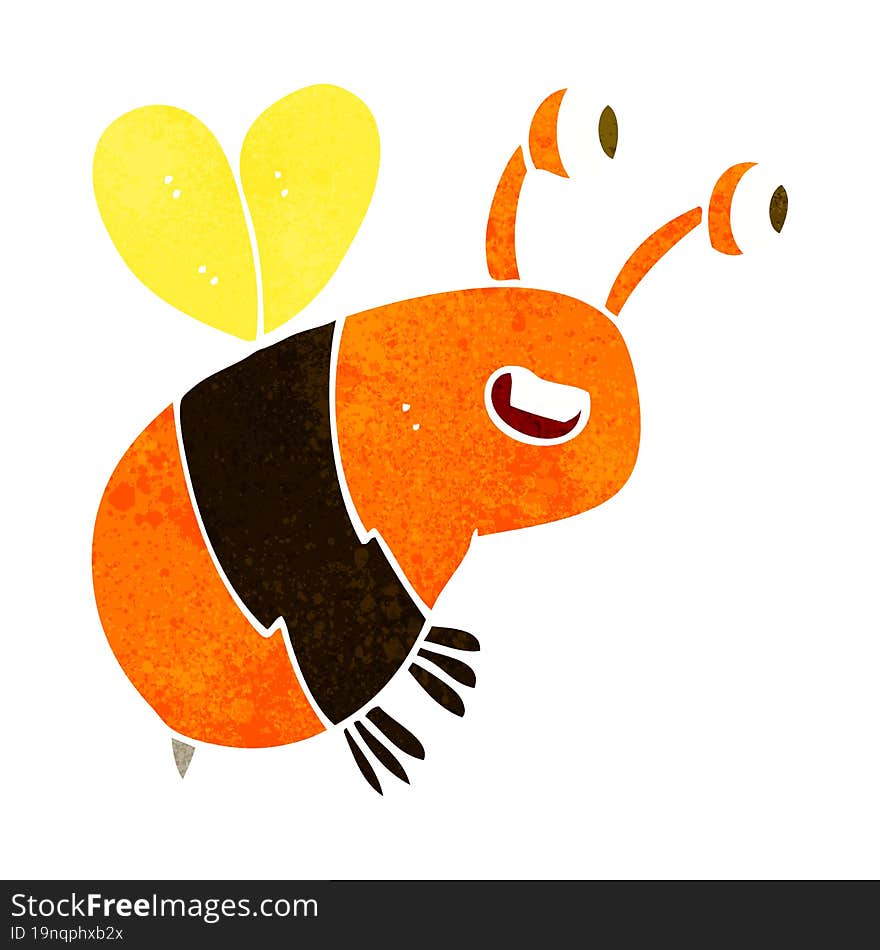 cartoon happy bee