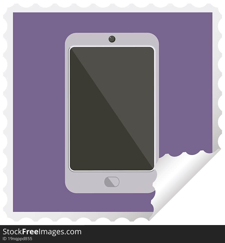 cell phone graphic vector illustration square sticker stamp