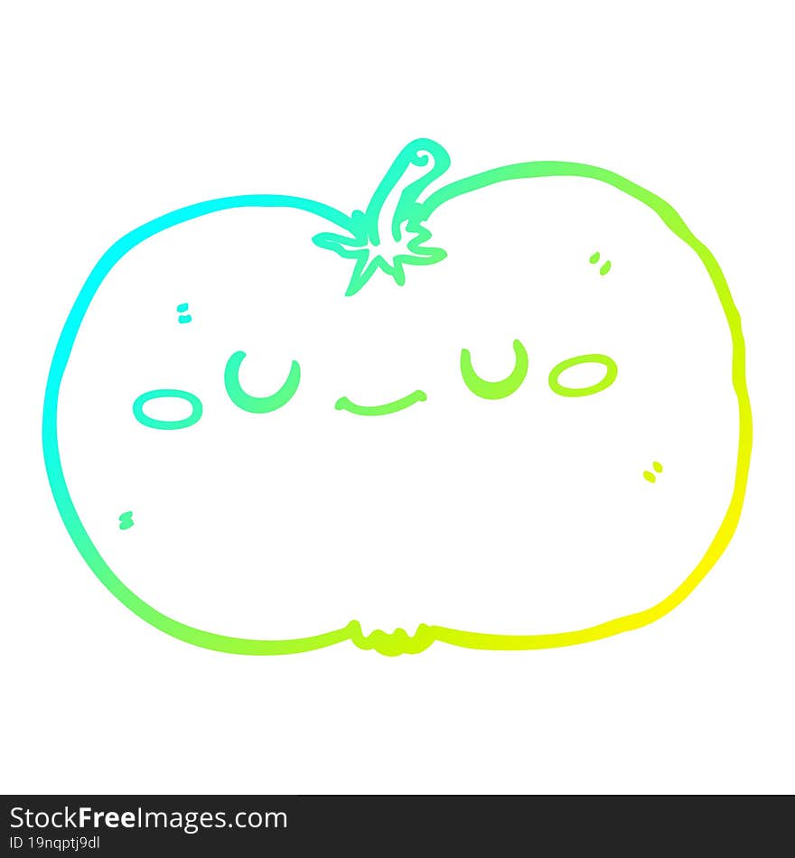 Cold Gradient Line Drawing Cartoon Apple