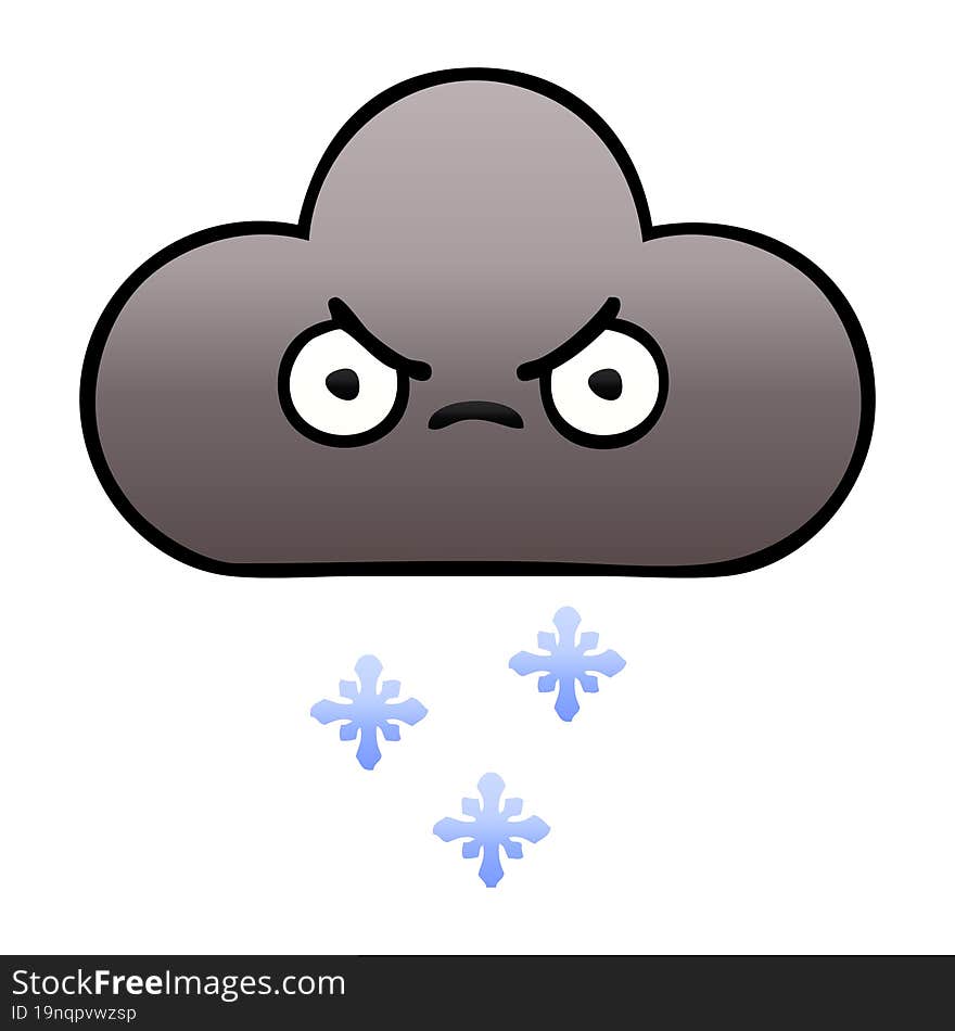 gradient shaded cartoon storm snow cloud