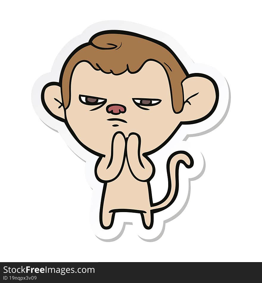 sticker of a cartoon monkey