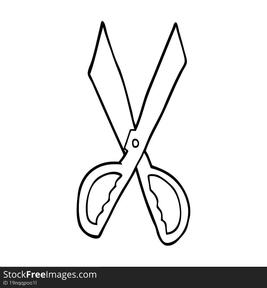 line drawing cartoon sewing scissors