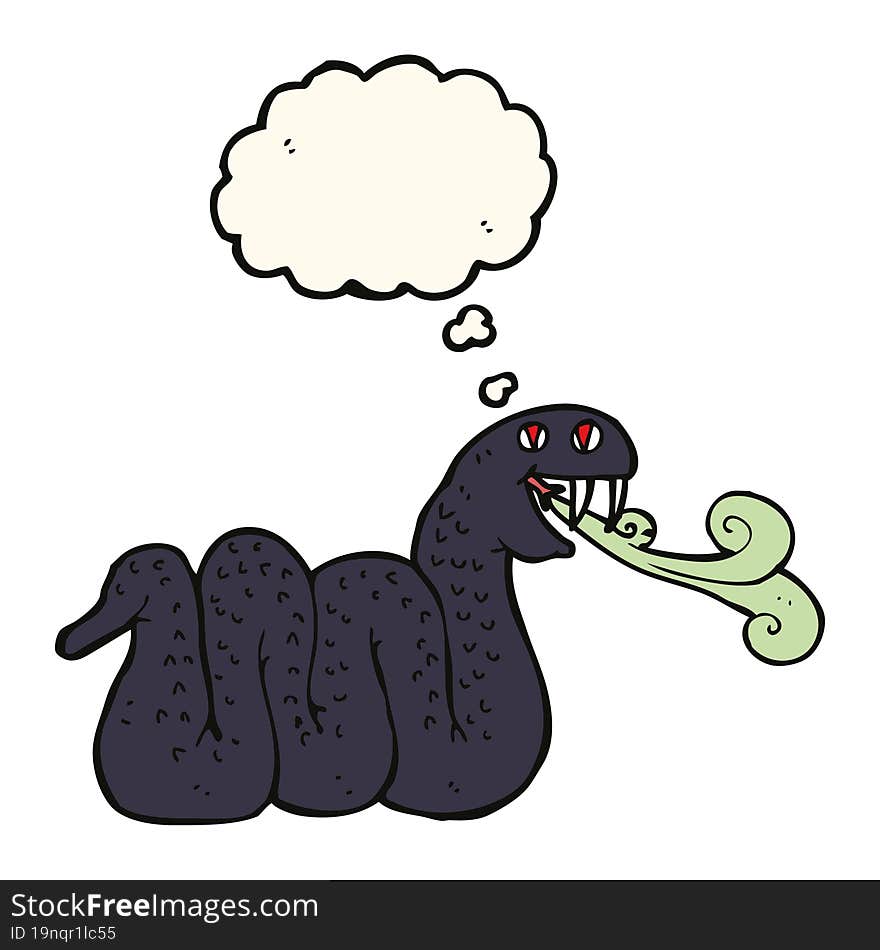 cartoon snake with thought bubble