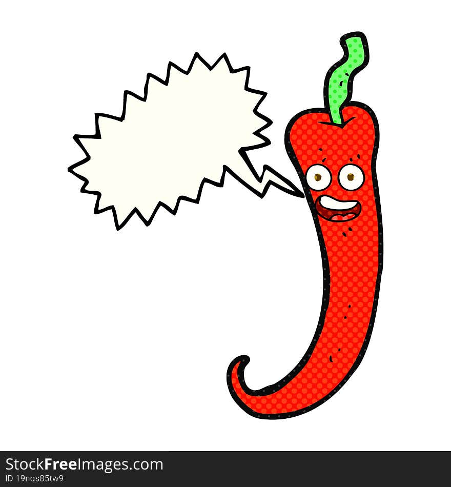 comic book speech bubble cartoon chilli pepper