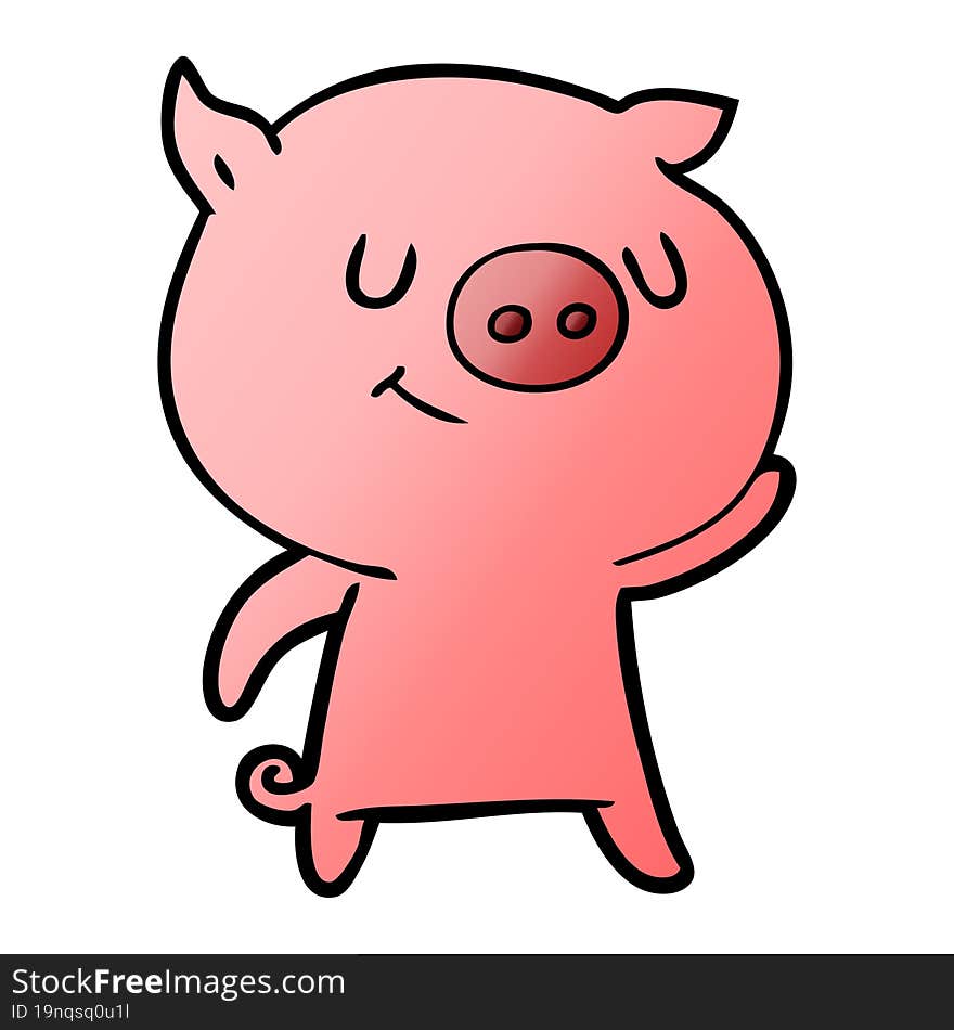 happy cartoon pig. happy cartoon pig