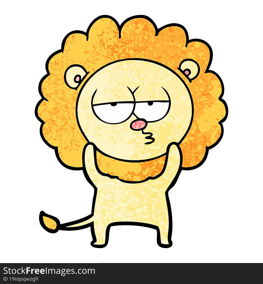 cartoon bored lion. cartoon bored lion