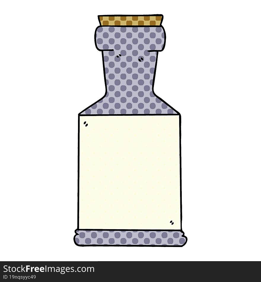 Quirky Comic Book Style Cartoon Potion Bottle