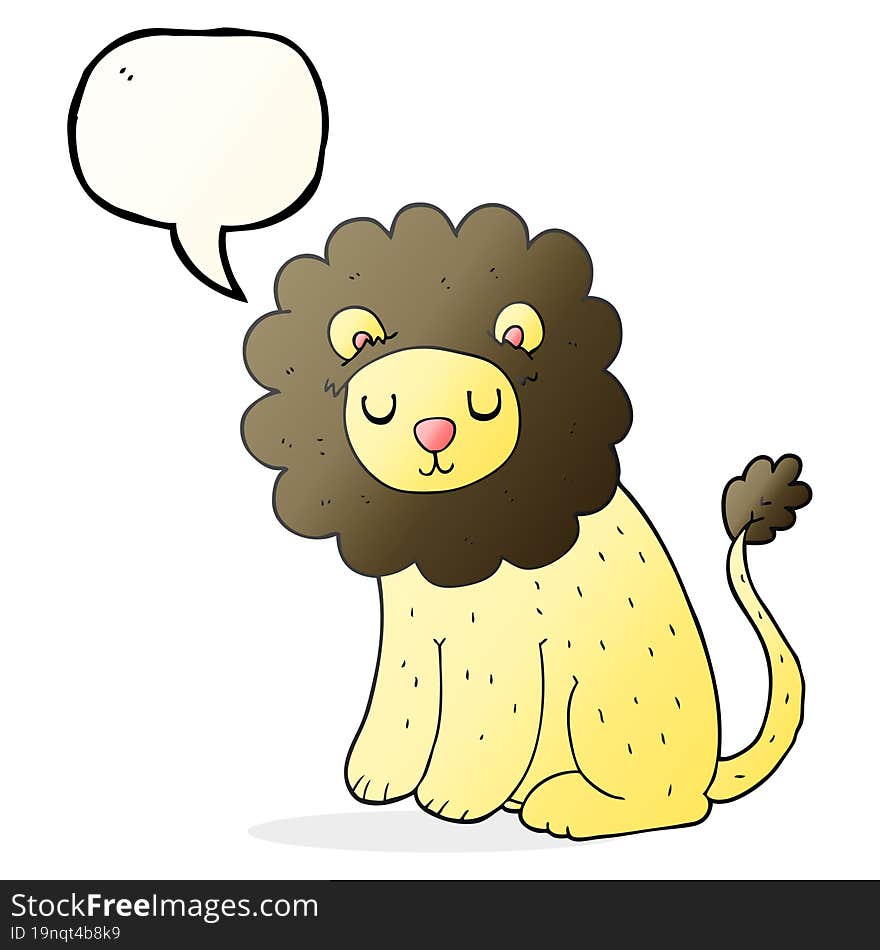 Speech Bubble Cartoon Cute Lion