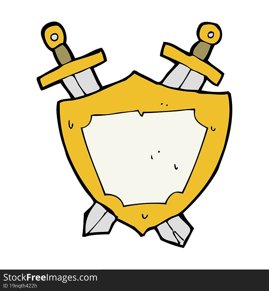 Cartoon Shield And Swords