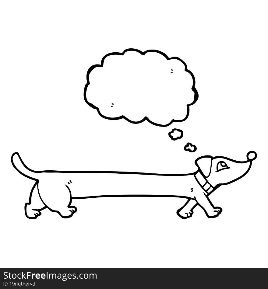 thought bubble cartoon dachshund