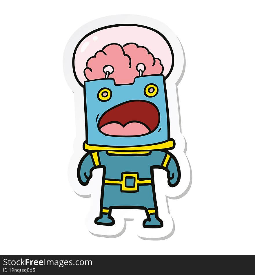 sticker of a cartoon robot