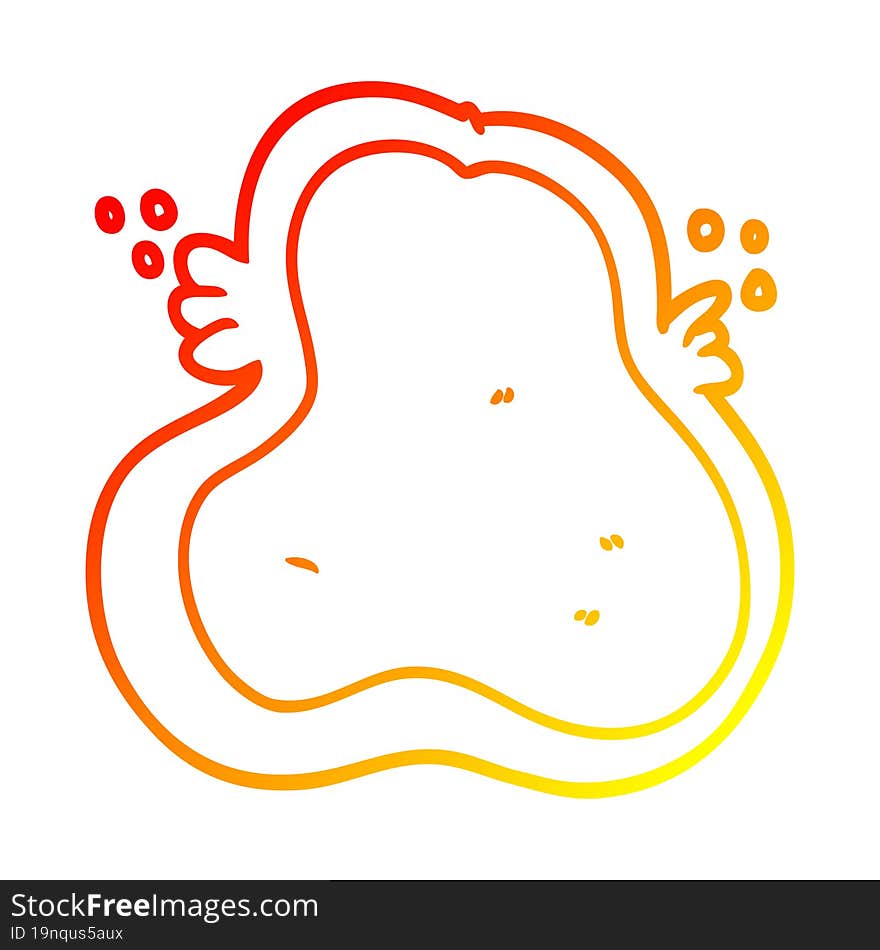 warm gradient line drawing cartoon amoeba