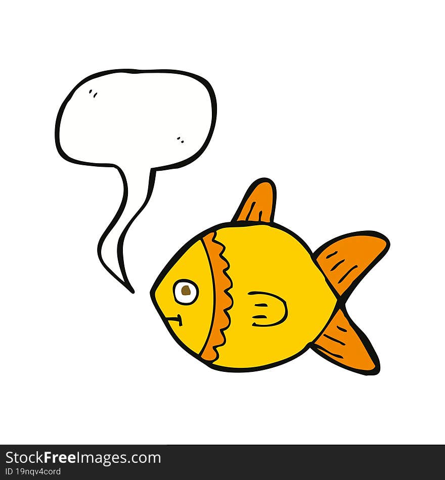 cartoon fish with speech bubble