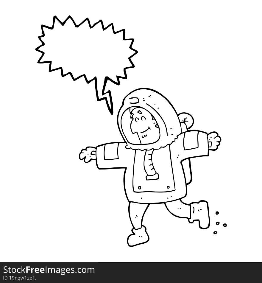 Speech Bubble Cartoon Astronaut