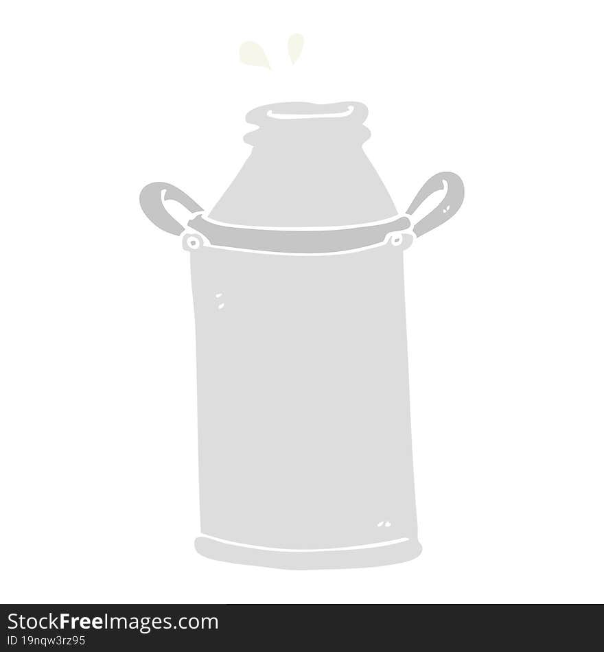 flat color illustration of a cartoon milk barrel