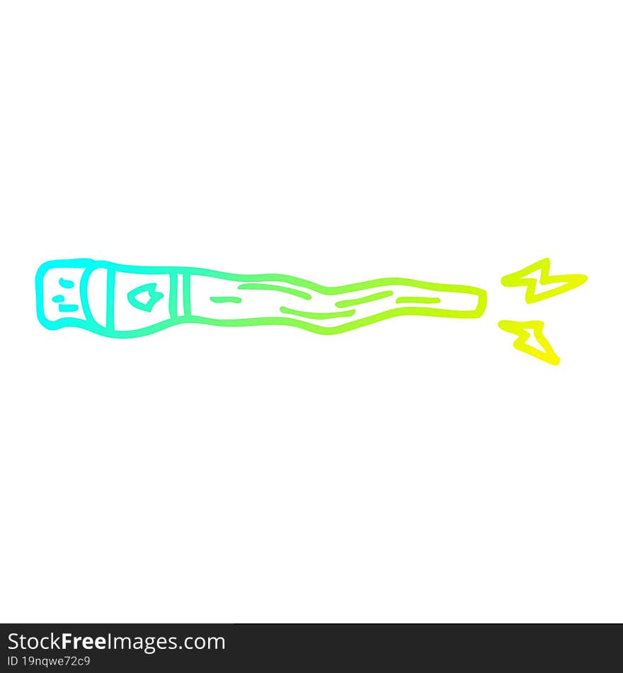 cold gradient line drawing of a cartoon magic wand