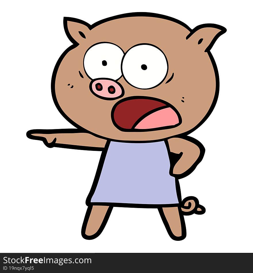 cartoon pig shouting. cartoon pig shouting