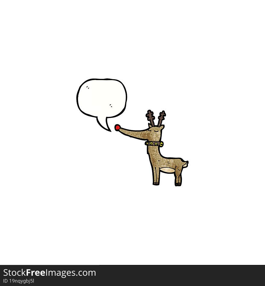 Cartoon Reindeer With Speech Bubble