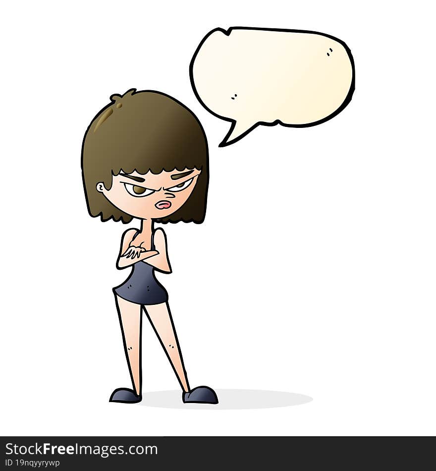 cartoon angry woman with speech bubble