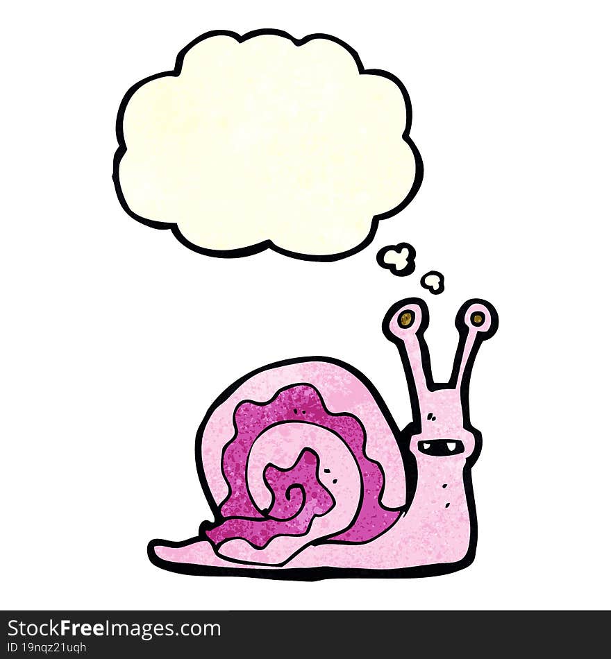 cartoon snail with thought bubble