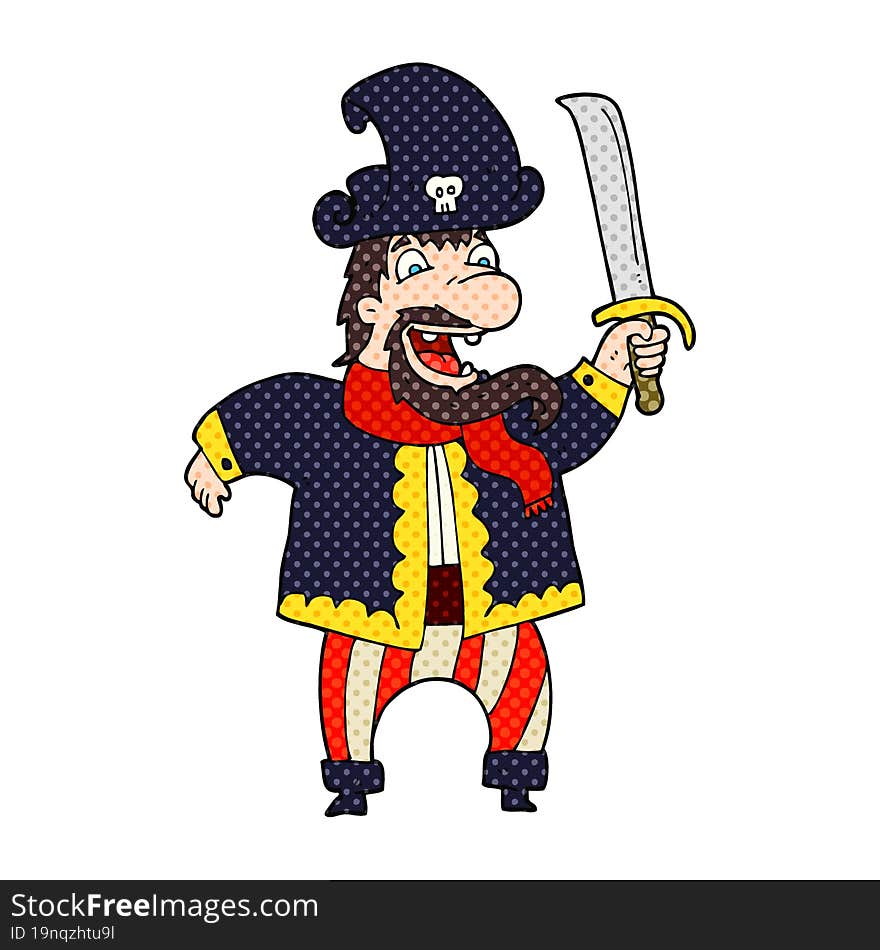 cartoon laughing pirate captain