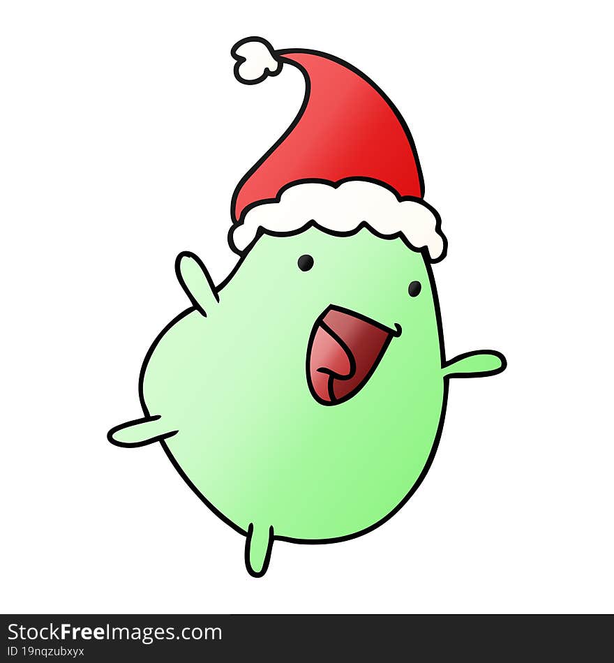 christmas gradient cartoon of kawaii bean