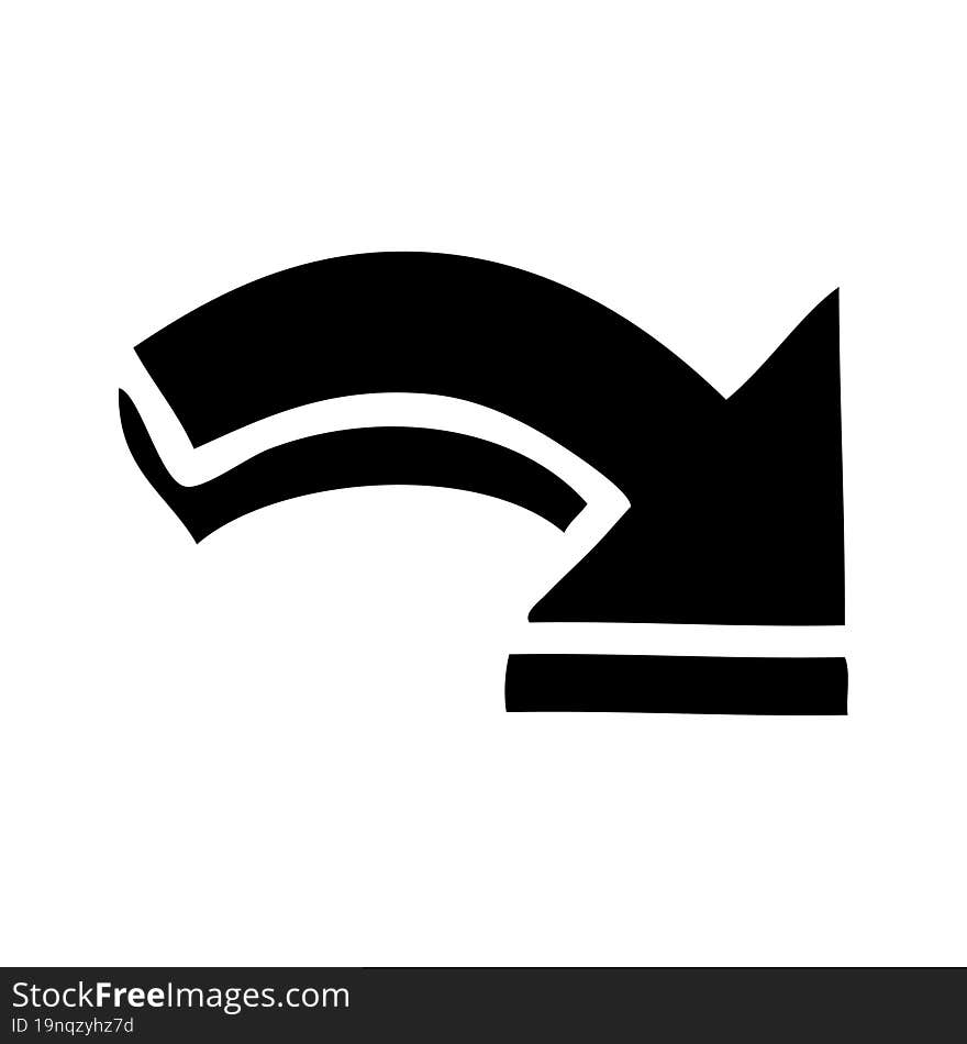 flat symbol of a pointing arrow. flat symbol of a pointing arrow