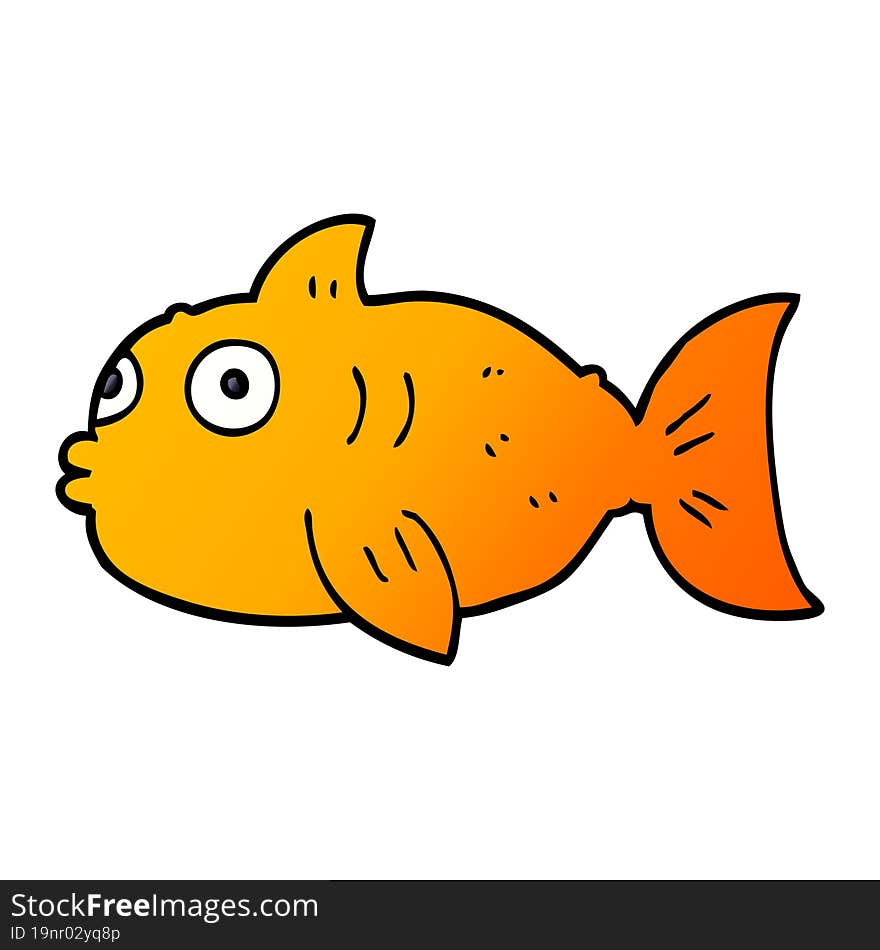 Cartoon Doodle Surprised Fish