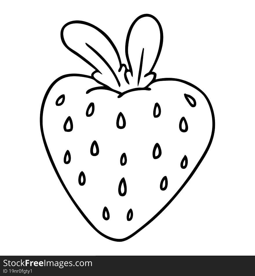 line drawing doodle of a fresh strawberry