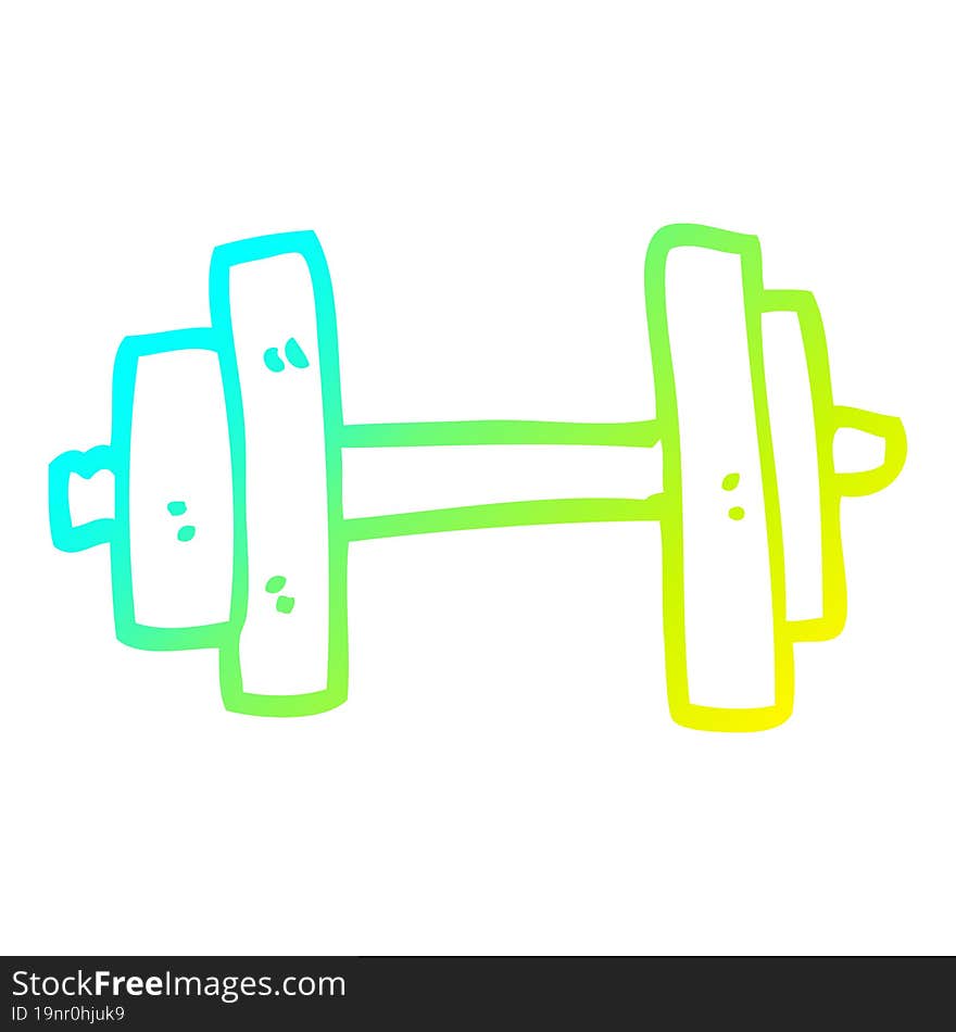 cold gradient line drawing cartoon gym weights