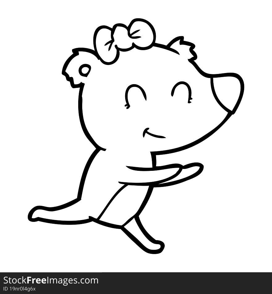 running female bear cartoon. running female bear cartoon