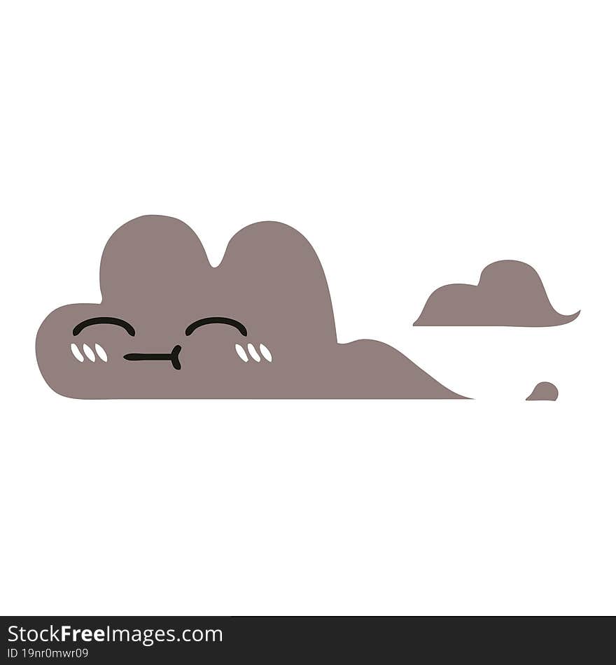 Flat Color Retro Cartoon Storm Cloud