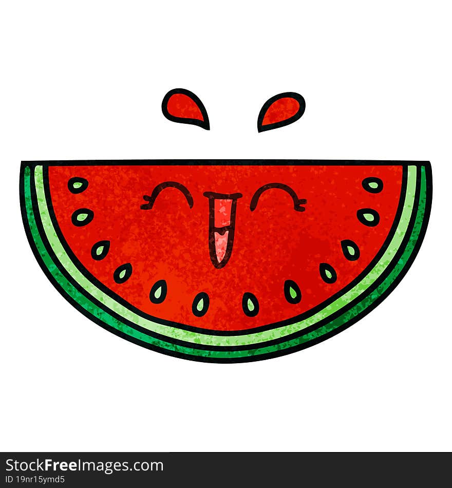 quirky hand drawn cartoon watermelon