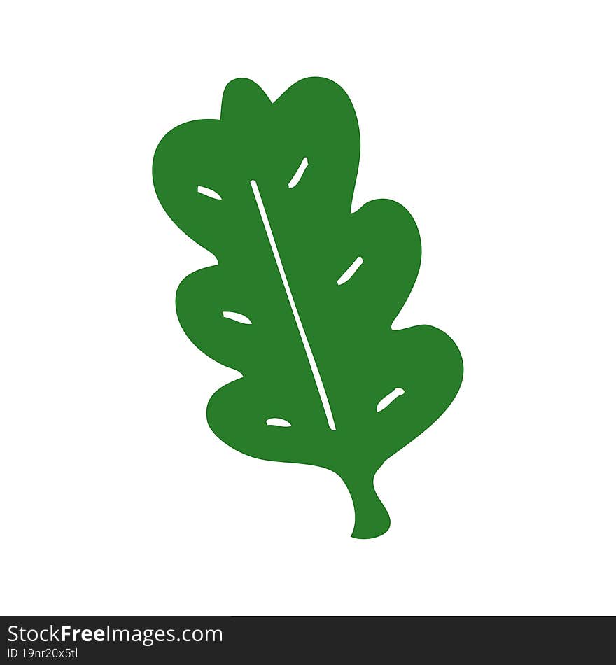 cartoon doodle leaf